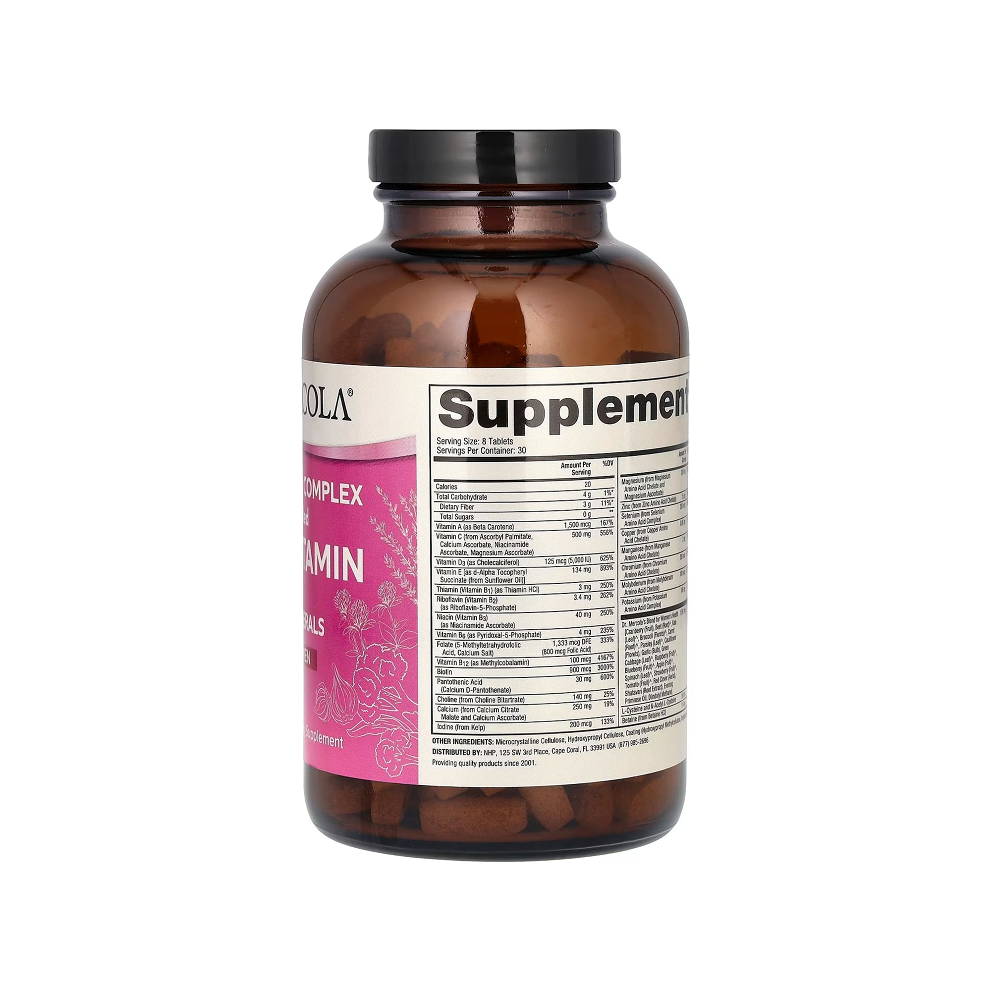 Dr. Mercola Whole-Food Complex with Added Multivitamin Plus Vital Minerals for Women - 240 Tablets