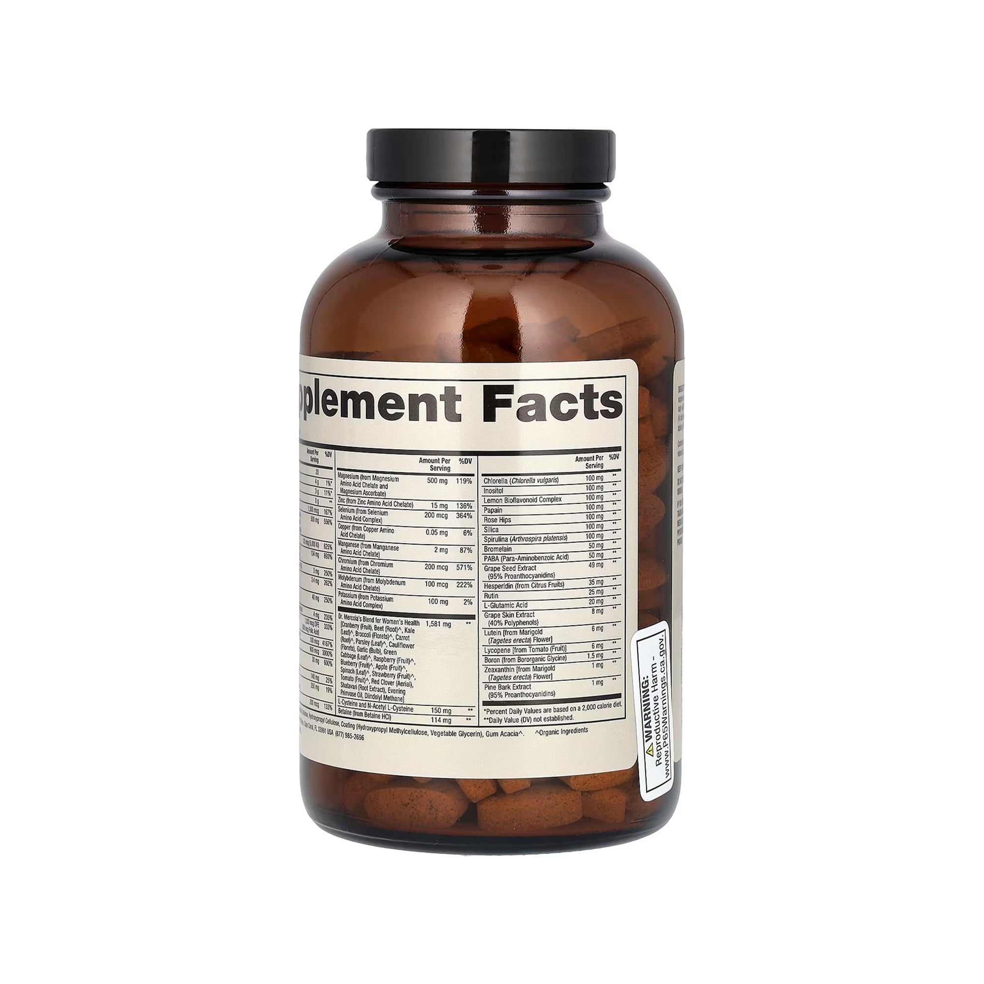 Dr. Mercola Whole-Food Complex with Added Multivitamin Plus Vital Minerals for Women - 240 Tablets