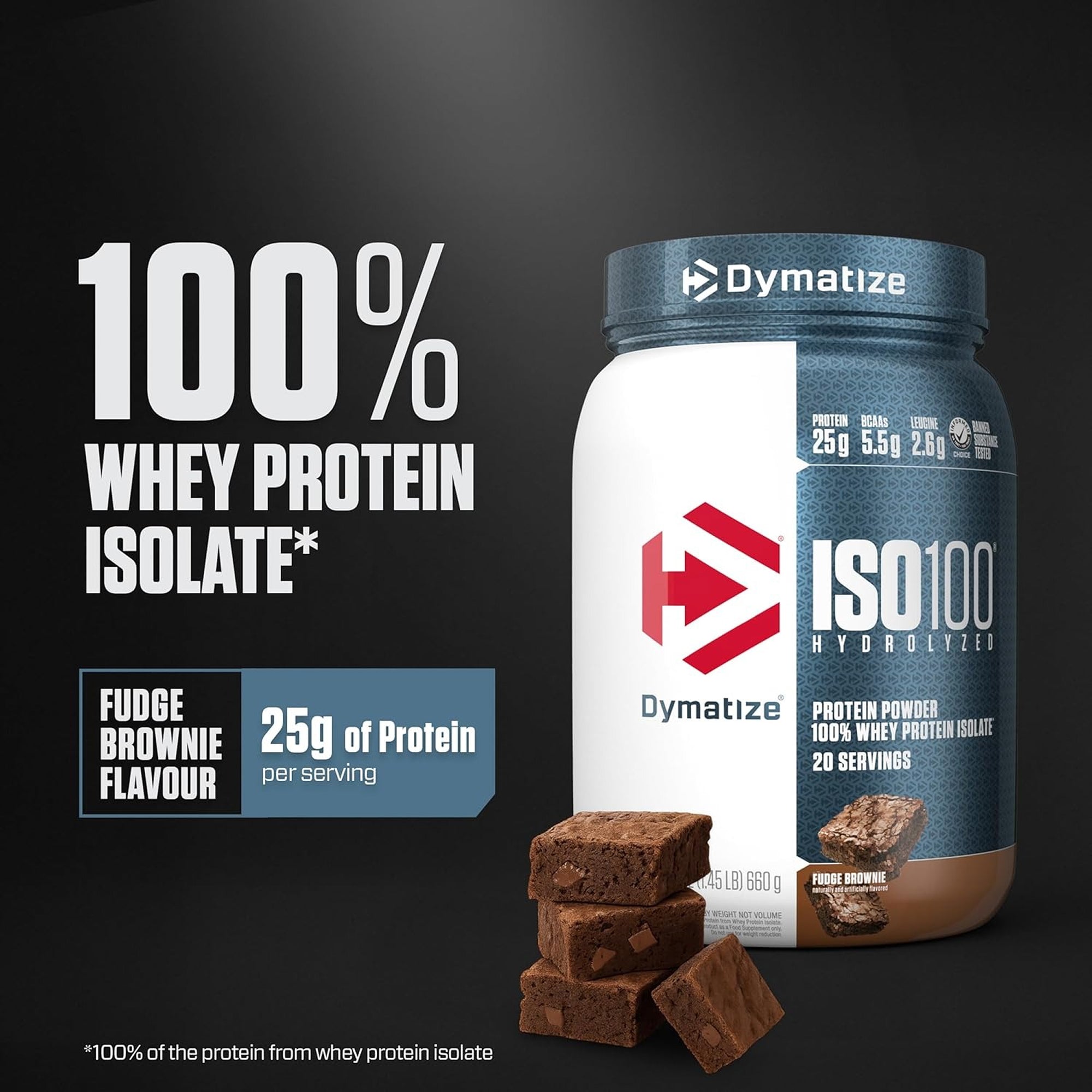 Dymatize ISO 100 - Fudge Brownie 660g - 20 Serving
