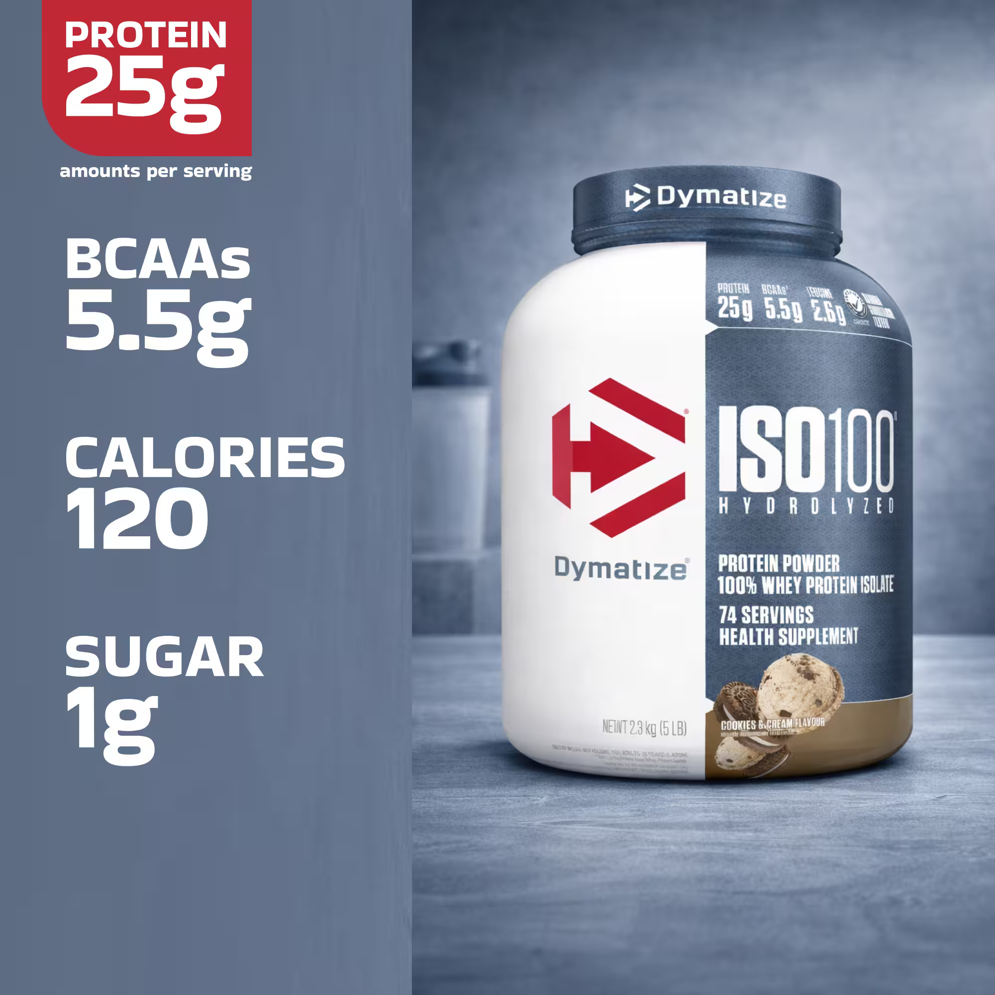 Dymatize ISO 100 - Cookies and Cream - 5 lbs