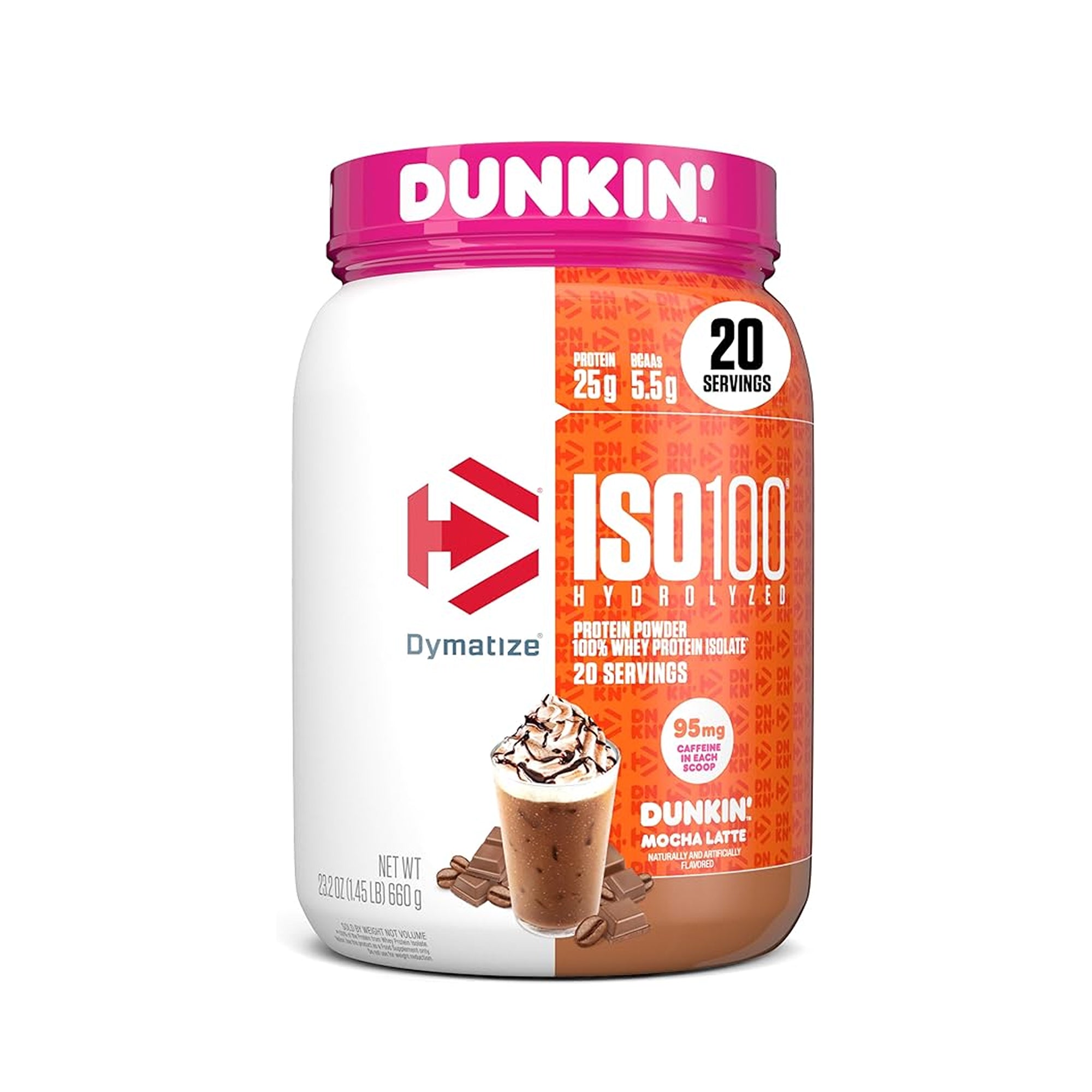 Dymatize ISO100 Hydrolyzed Whey Protein Isolate - Dunkin Mocha Latte 660g (20 Servings)