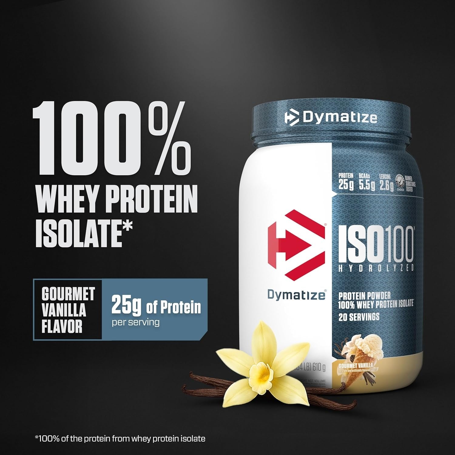 Dymatize ISO 100 - Gourmet Vanilla - 20 Ser - 1.34 LB-3