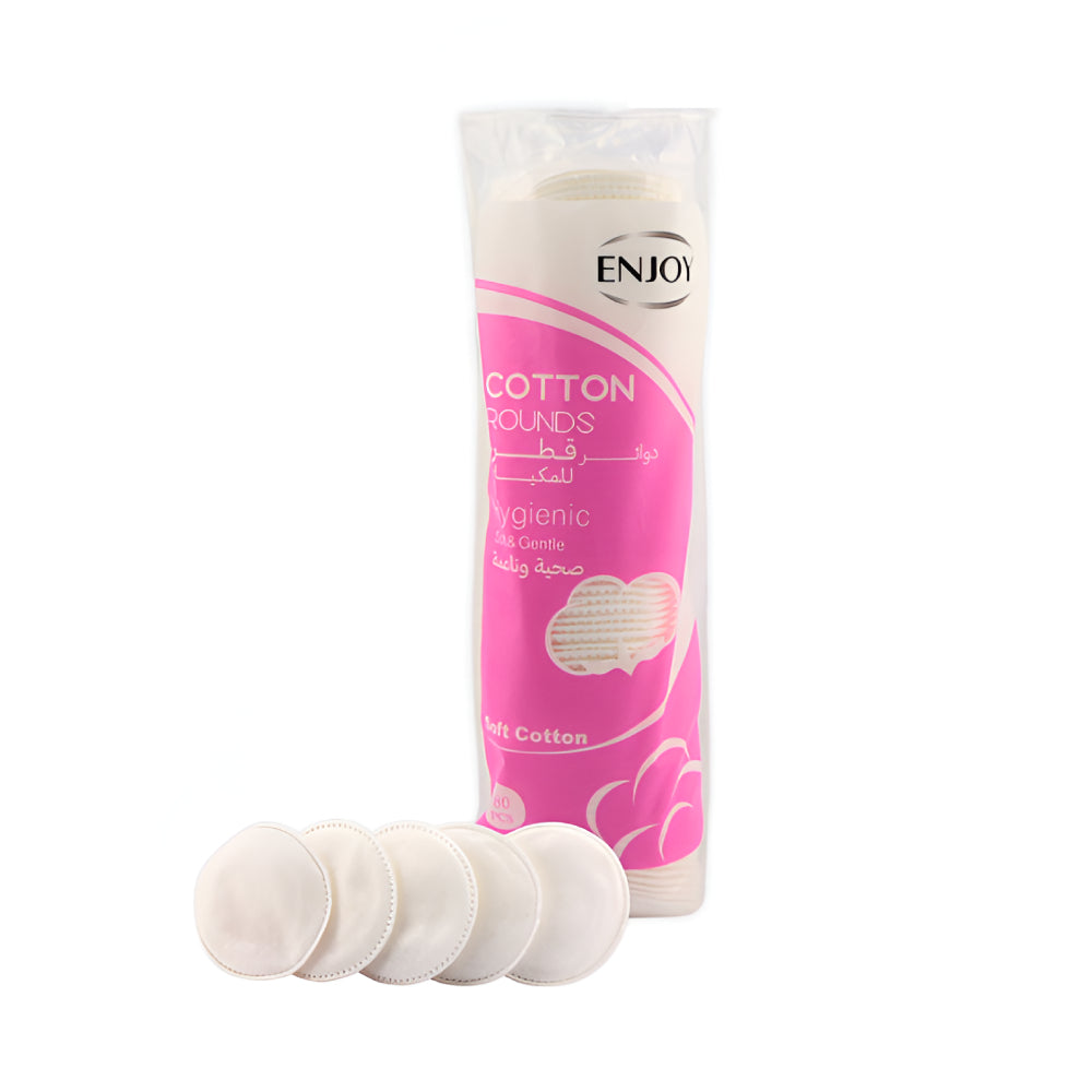 Enjoy Rounded Cotton Pads 80pc For Makeup