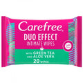 Carefree feminine wipes 20pc green tea and aloe vera