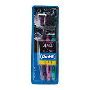 Oral-B Toothbrush 2+1 Free Black Completely Round Center