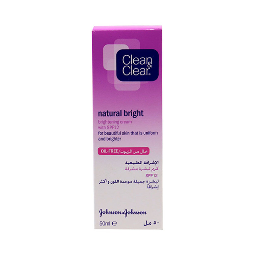 Clean & clear brightening cream 50ml with spf 12