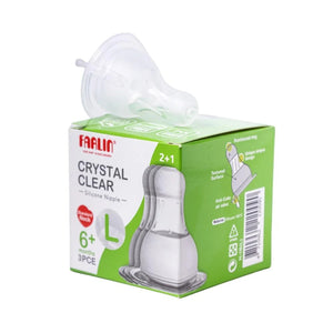 حلمات فارلين، 3 قطع، مقاس كبير من السيليكون، مناسبة للأطفال من عمر 6 أشهر فما فوق