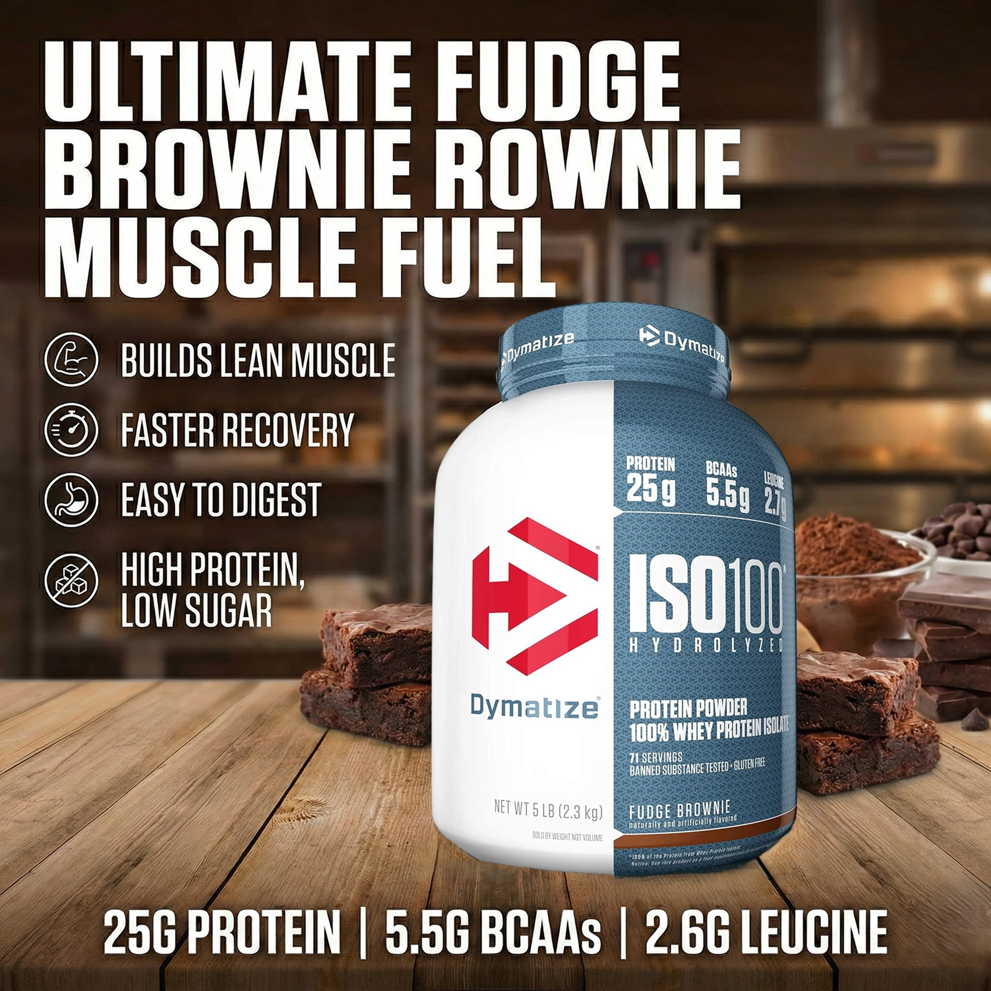 Dymatize ISO 100 Whey Protein Isolate – Hydrolyzed Muscle Building Fuel 5 LB