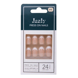 Jazly Artificial Nails 4 French Pink Oval Shape