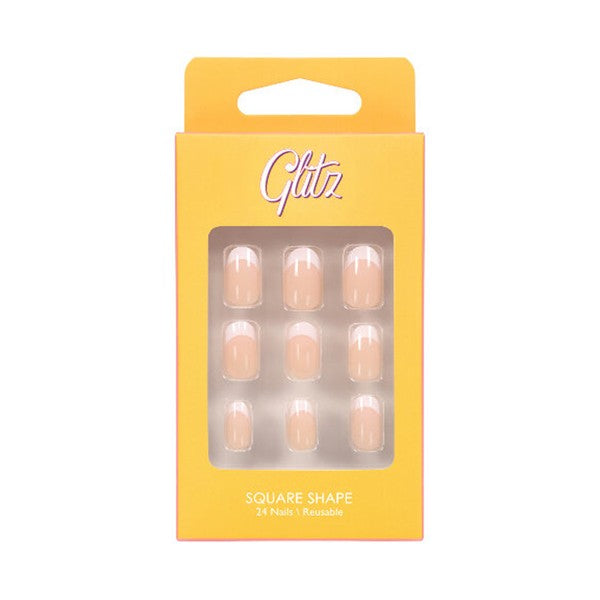 Glitz nails 14 oval shape french pink