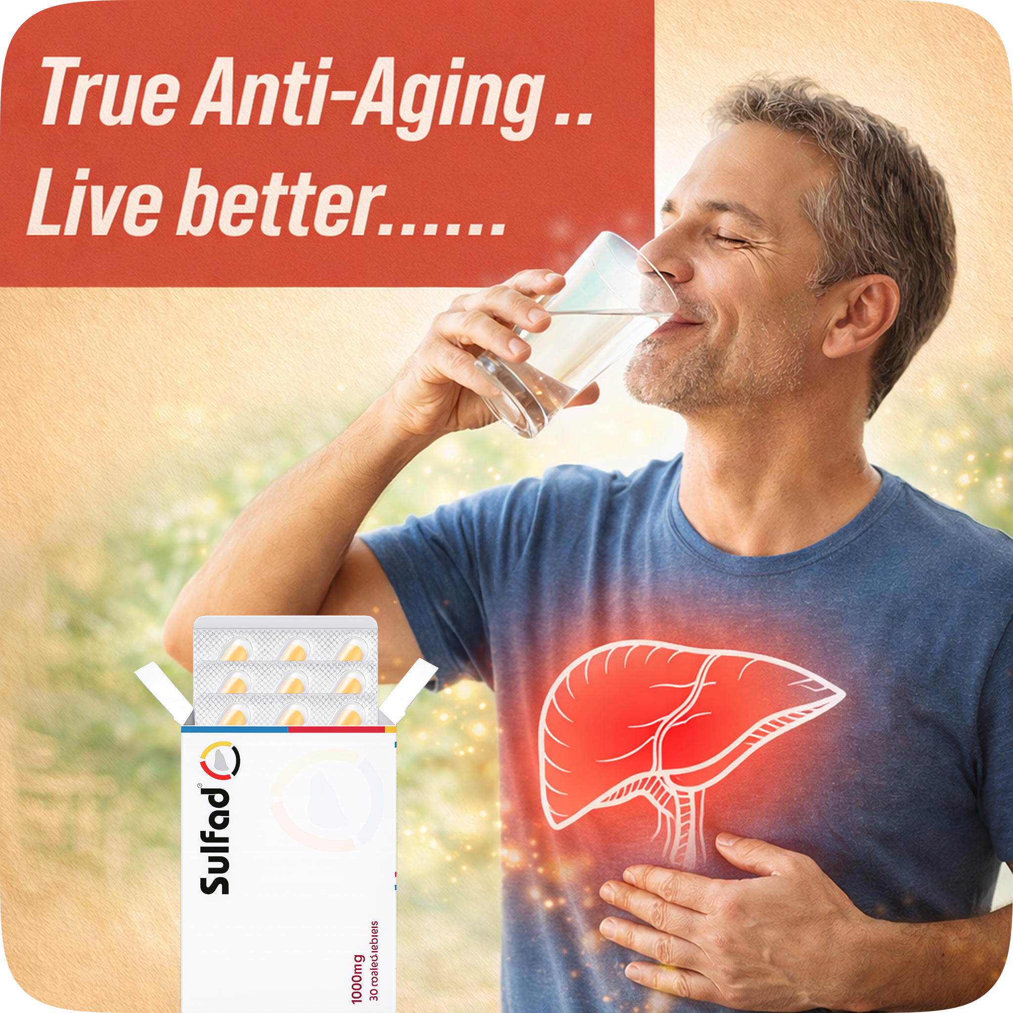 Sulfad 1000 mg - Liver Support & Antioxidant Formula (30 Coated Tablets) - Avnzor