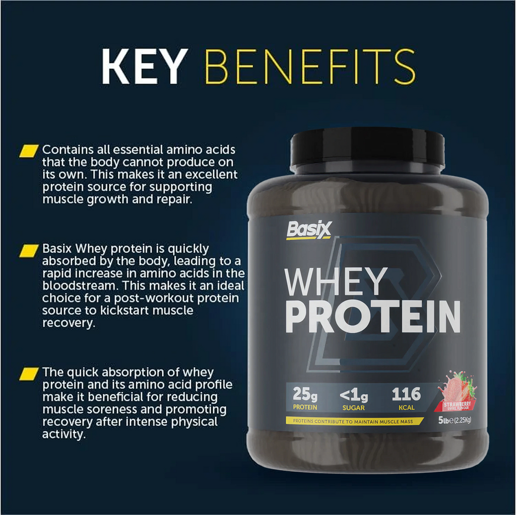 بروتين مصل اللبن من باسيكس ماسل بنكهة الفراولة 5 أرطال