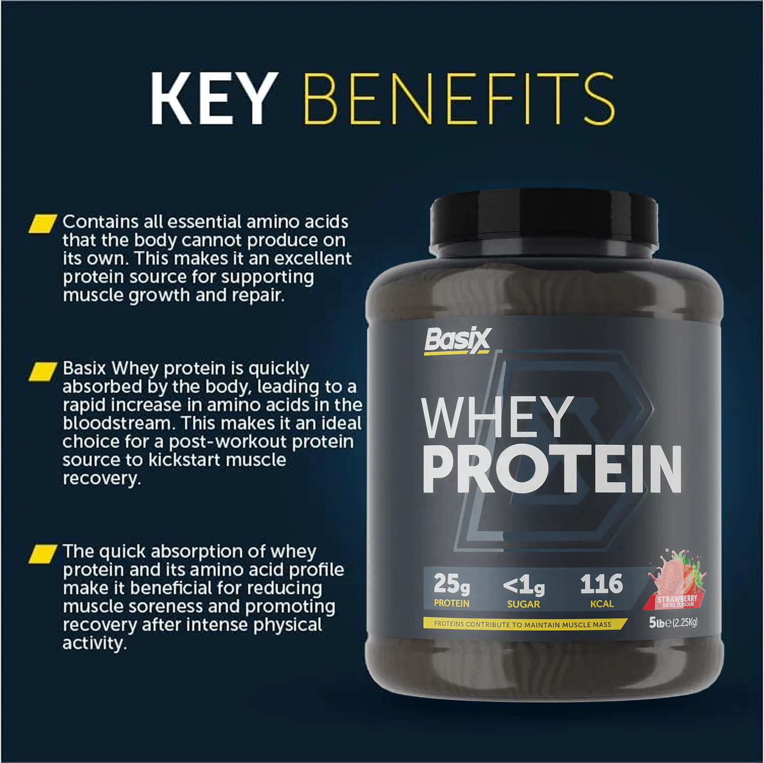 بروتين مصل اللبن من باسيكس ماسل بنكهة الفراولة 5 أرطال