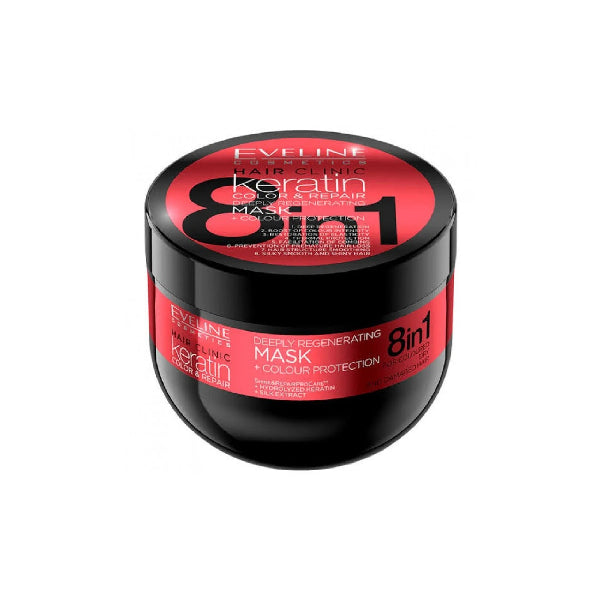 Eveline Hair Mask 500ml 8 In 1 Colored Protection And Repair With Keratin
