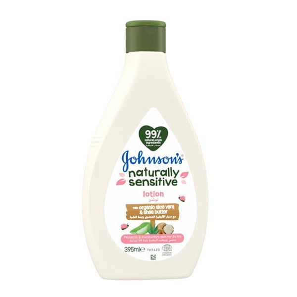 Johnson's lotion 395ml with organic aloe vera and shea butter