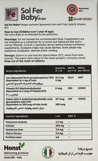 Honst Sol Fer Baby Drops with Liposomal Iron, Folic Acid & Vitamin B12 – 30ml