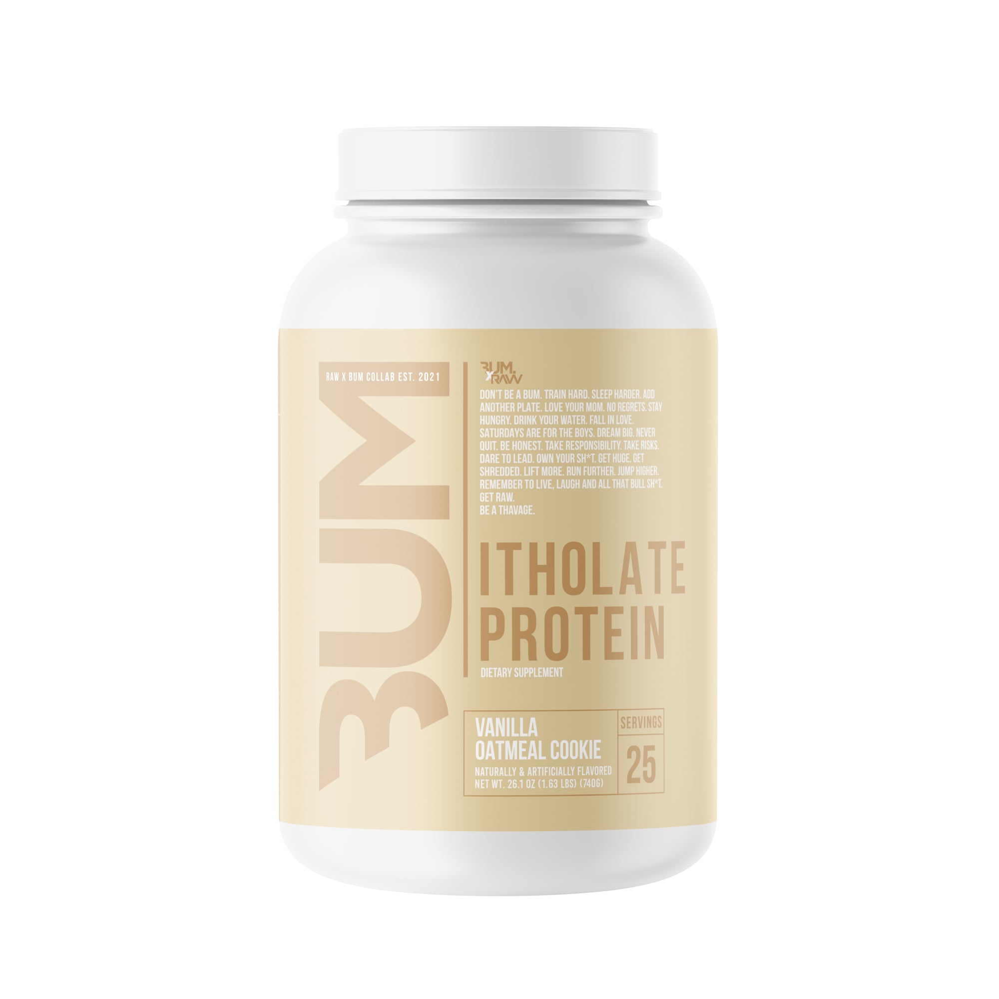 Raw Whey Isolate Protein Powder, Vanilla Oatmeal Cookie 25 Servings