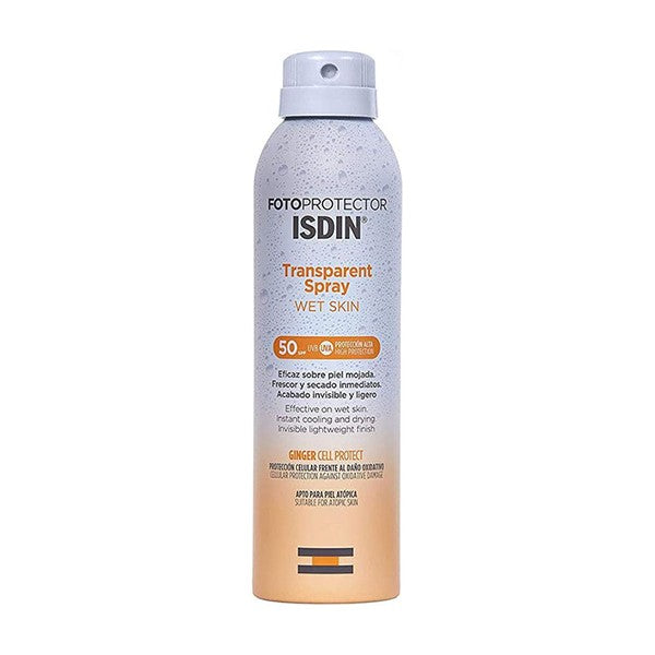 بخاخ ISDIN Sun Spray 250 مل مع عامل حماية من الشمس 50+ Wet Askin