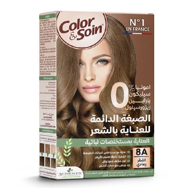 Color & Soin Hair Color Kit 135ml Without Ammonia 8A Ash Blond V3