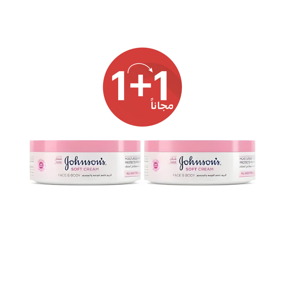 Johnson's Cream 300ml Soft 1+1 Free Moisturizer