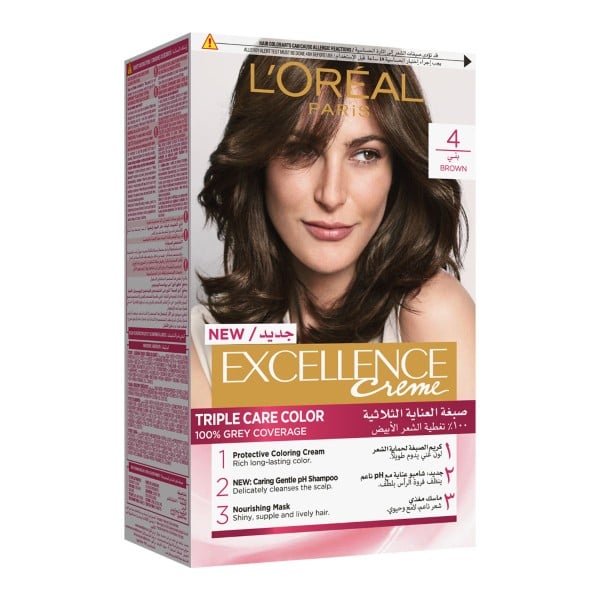 Loreal Loreal Hair Color Cream Excellence Triple Care 4 Brown