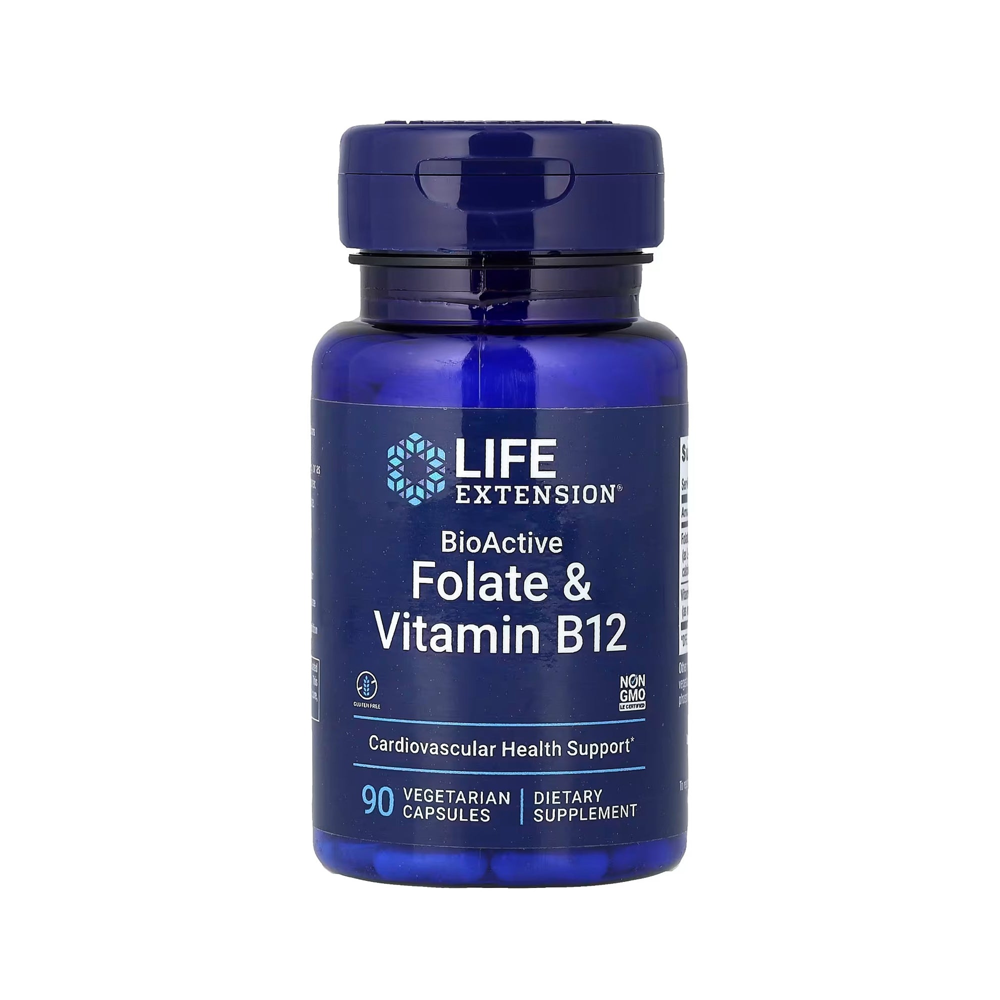 Life Extension BioActive Folate & Vitamin B12 - 90 Vegetarian Capsules