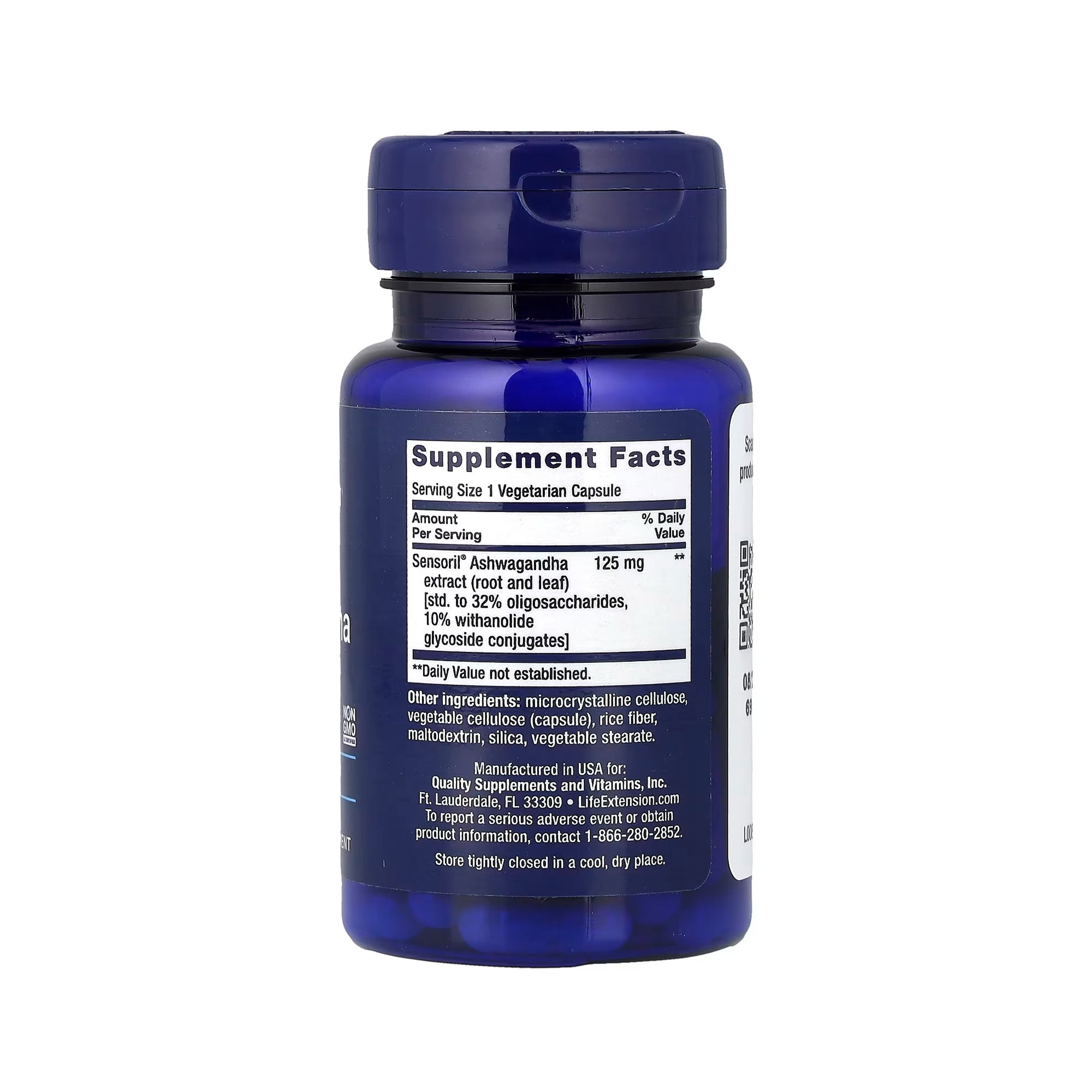 Life Extension Optimized Ashwagandha - 60 Vegetarian Capsules