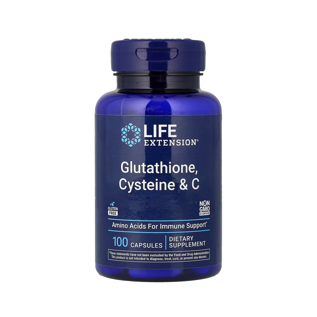 Life Extension الجلوتاثيون وسيستئين وفيتامين سي - 100 كبسولة