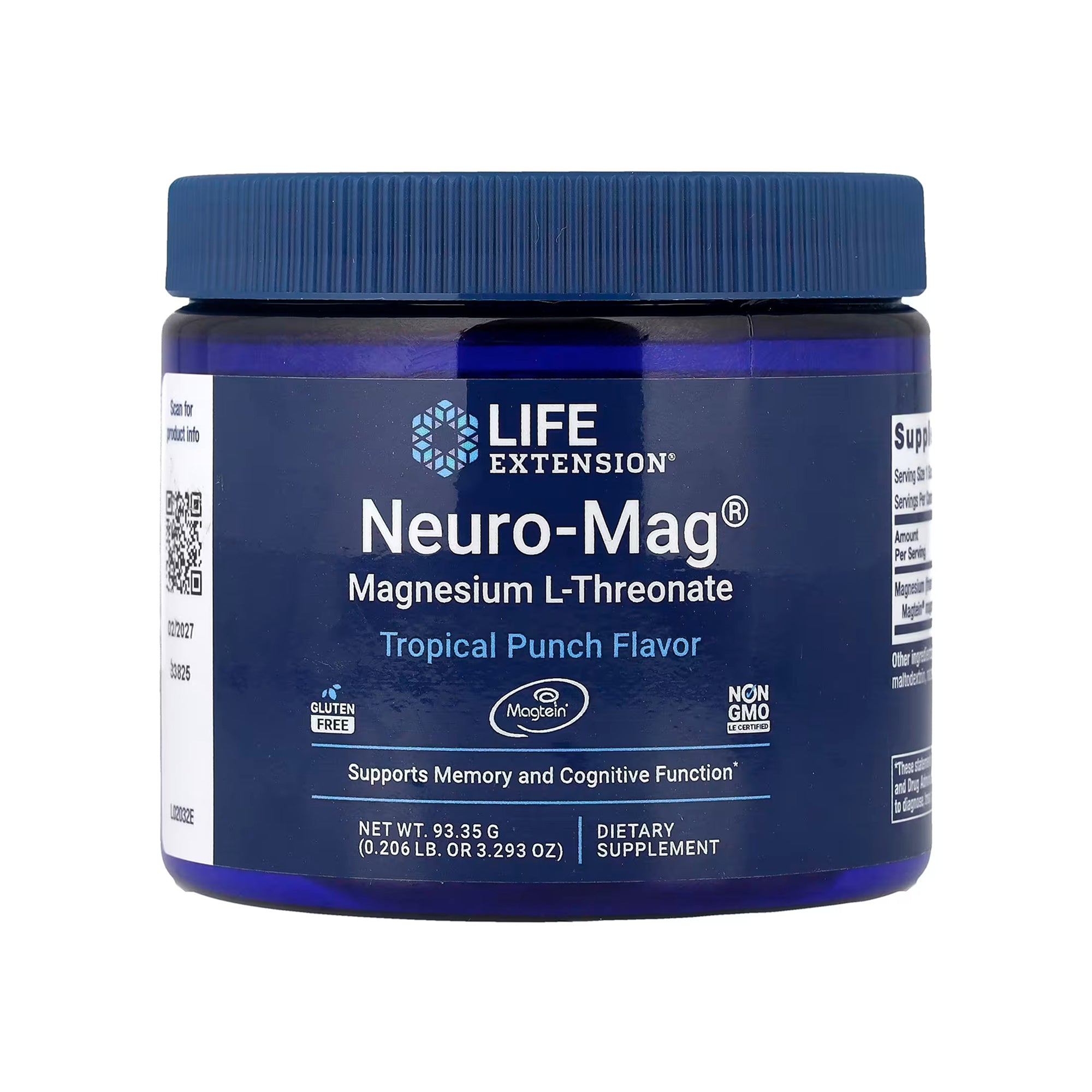Life Extension نيورو-ماج مغنيسيوم L-Threonate (تروبيكال بانش) – 3.293 أونصة (93.35 غ)