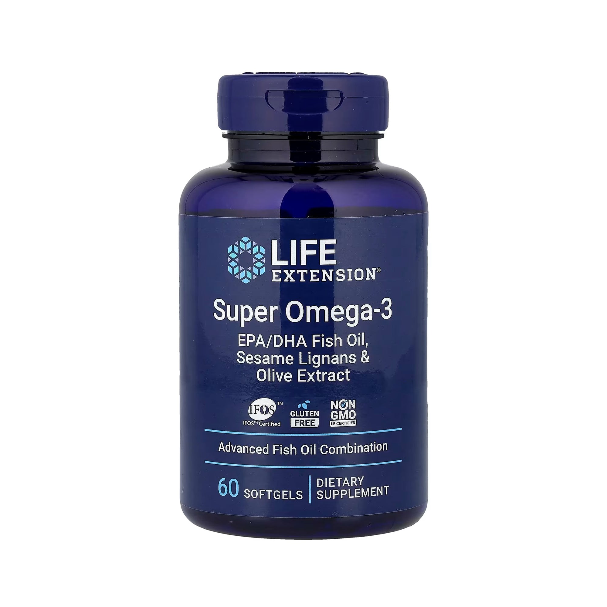 Life Extension Super Omega-3 EPA/DHA Fish Oil, Sesame Lignans & Olive Extract - 60 Softgels