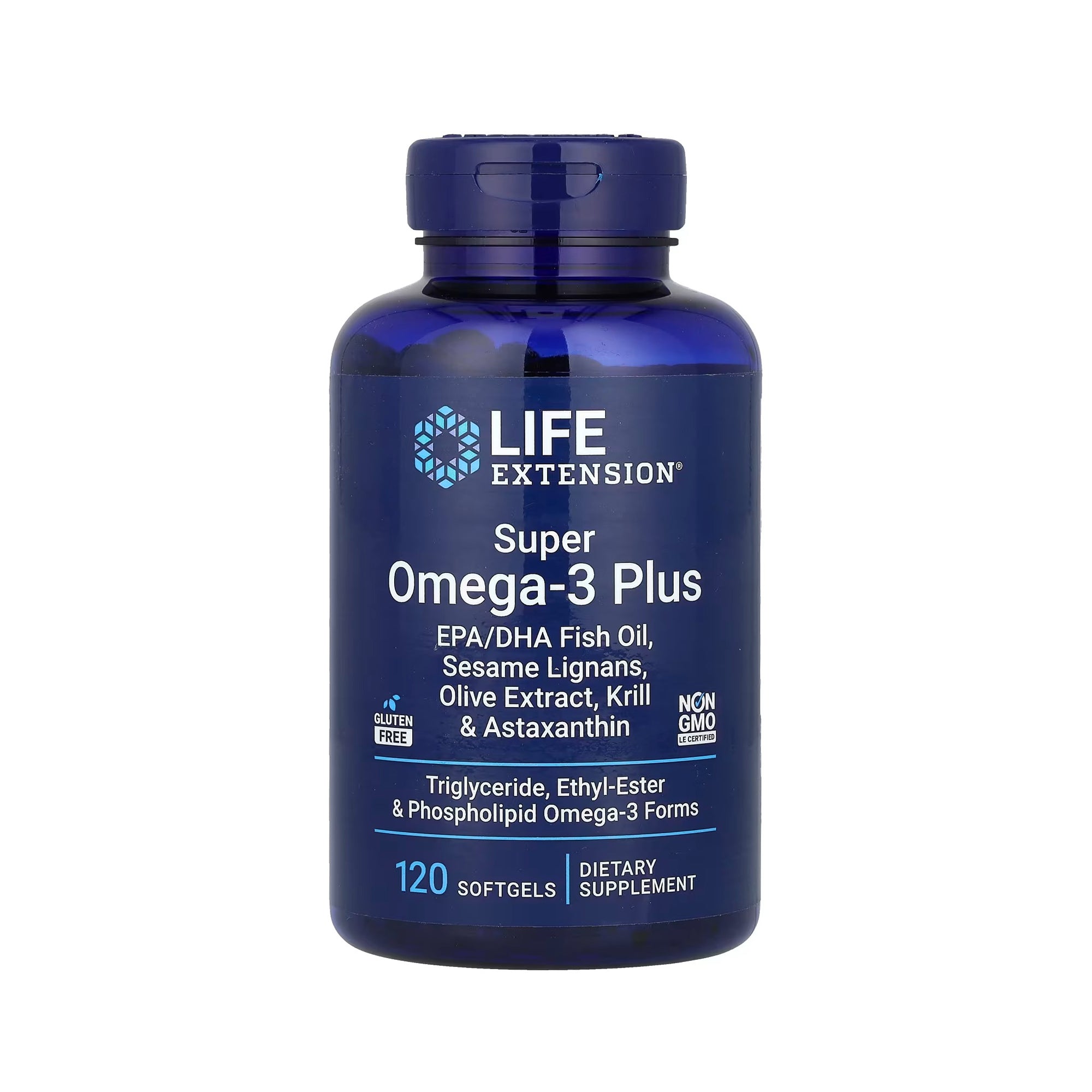Life Extension Super Omega-3 Plus EPA/DHA Fish Oil, Sesame Lignans, Olive Extract, Krill & Astaxanthin - 120 softgels
