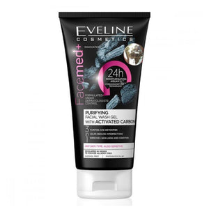 جل غسول منقي للوجه من إيفلين 150 مل Face Med+ مع الكربون المنشط 3 في 1
