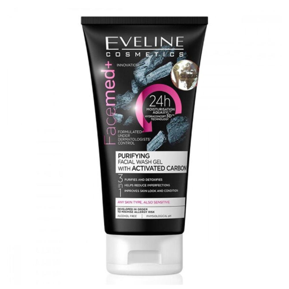 جل غسول منقي للوجه من إيفلين 150 مل Face Med+ مع الكربون المنشط 3 في 1