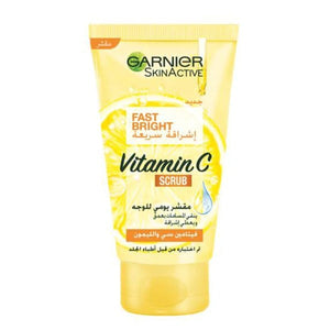 Garnier face scrub 150ml skin active fast bright with vitamin c and lemon