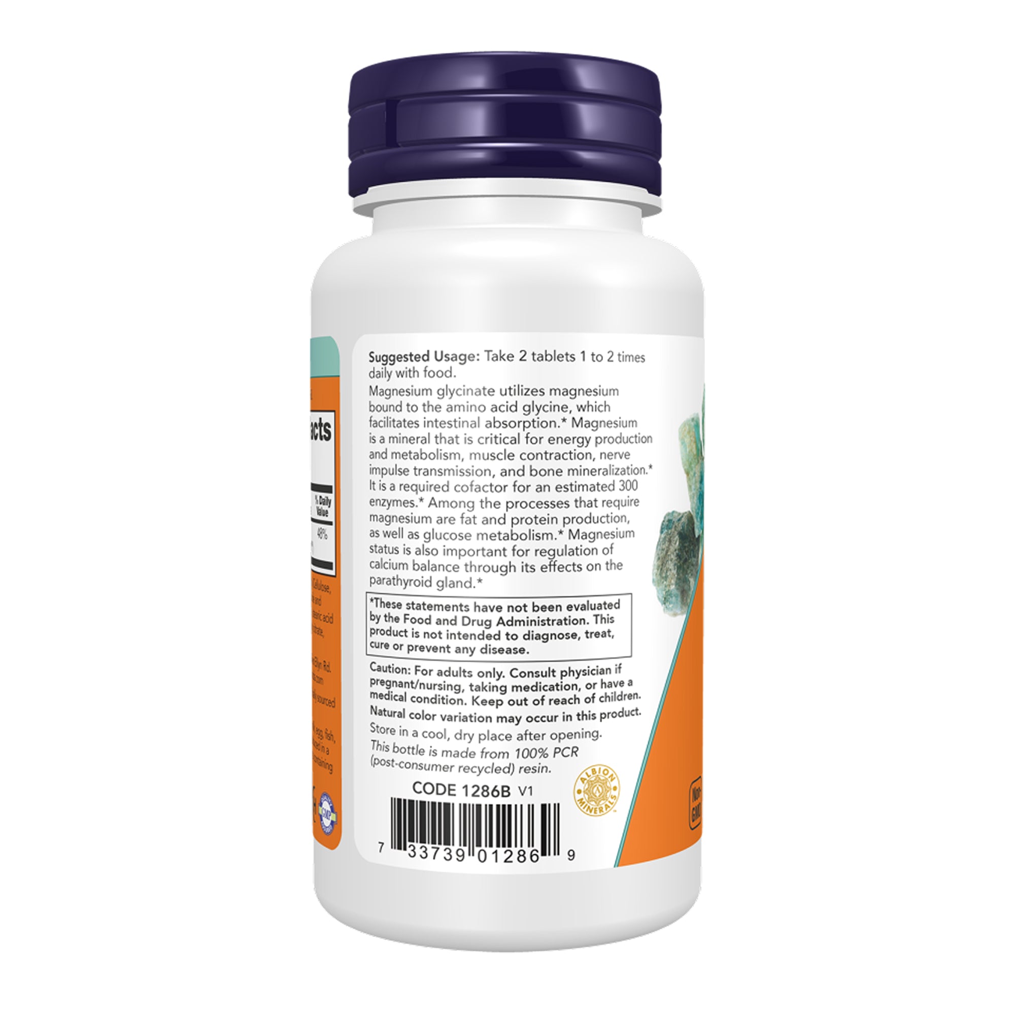 Magnesium Glycinate, 180 Tablets (100 mg per Tablet)