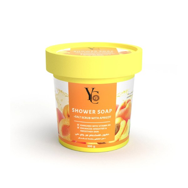 YC Shower Soap +Salt Scrub 300g Apricot