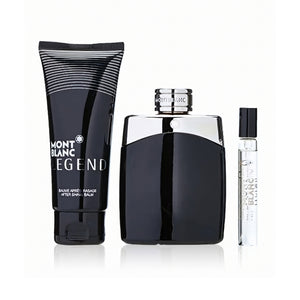Mont Blanc Legend for Men EDT Gift Set 3pcs (EDT 100ml + Sample EDT 7.5ml + Shower Gel 100ml)