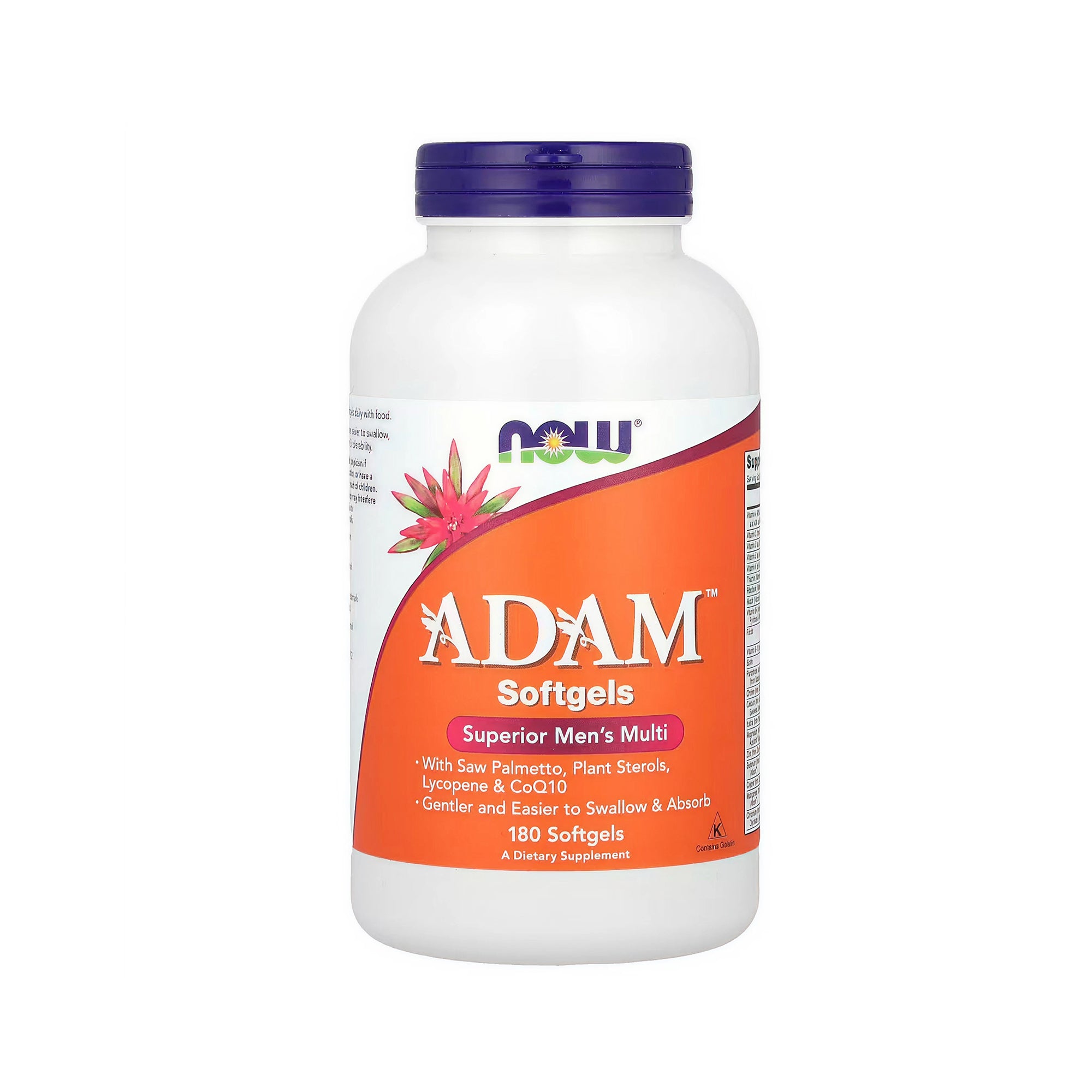 NOW Foods ADAM مكمل غذائي متعدد الفيتامينات للرجال - 180 كبسولة هلامية