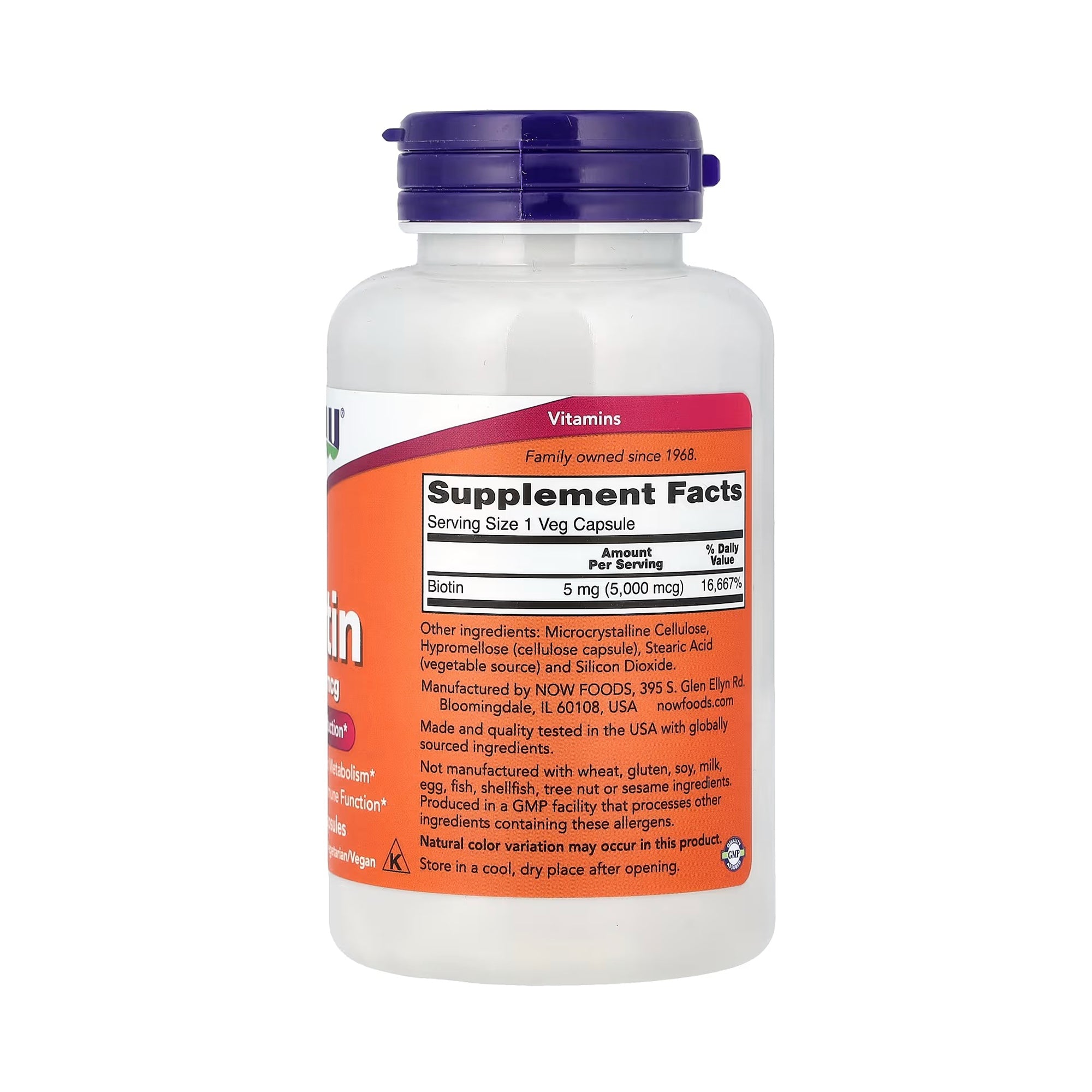 NOW Foods Biotin 5000 mcg - 120 Veg Caps
