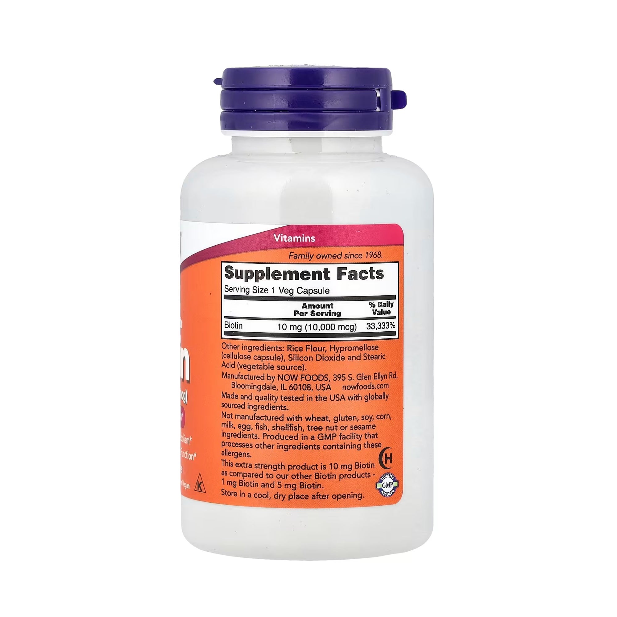 NOW Foods Biotin Extra Strength 10 mg - 120 Veg Caps
