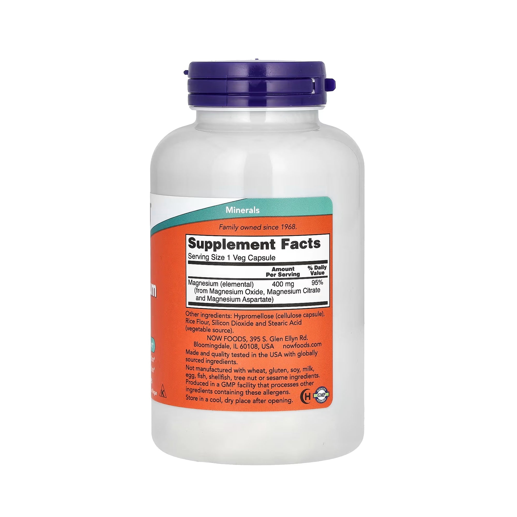 NOW Foods Magnesium Caps 400 mg - 180 Veg Capsules