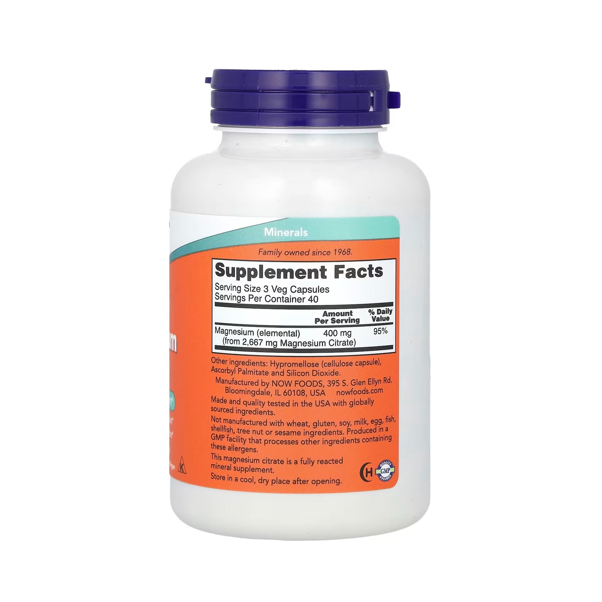 NOW Foods Magnesium Citrate - 120 Veg Capsules