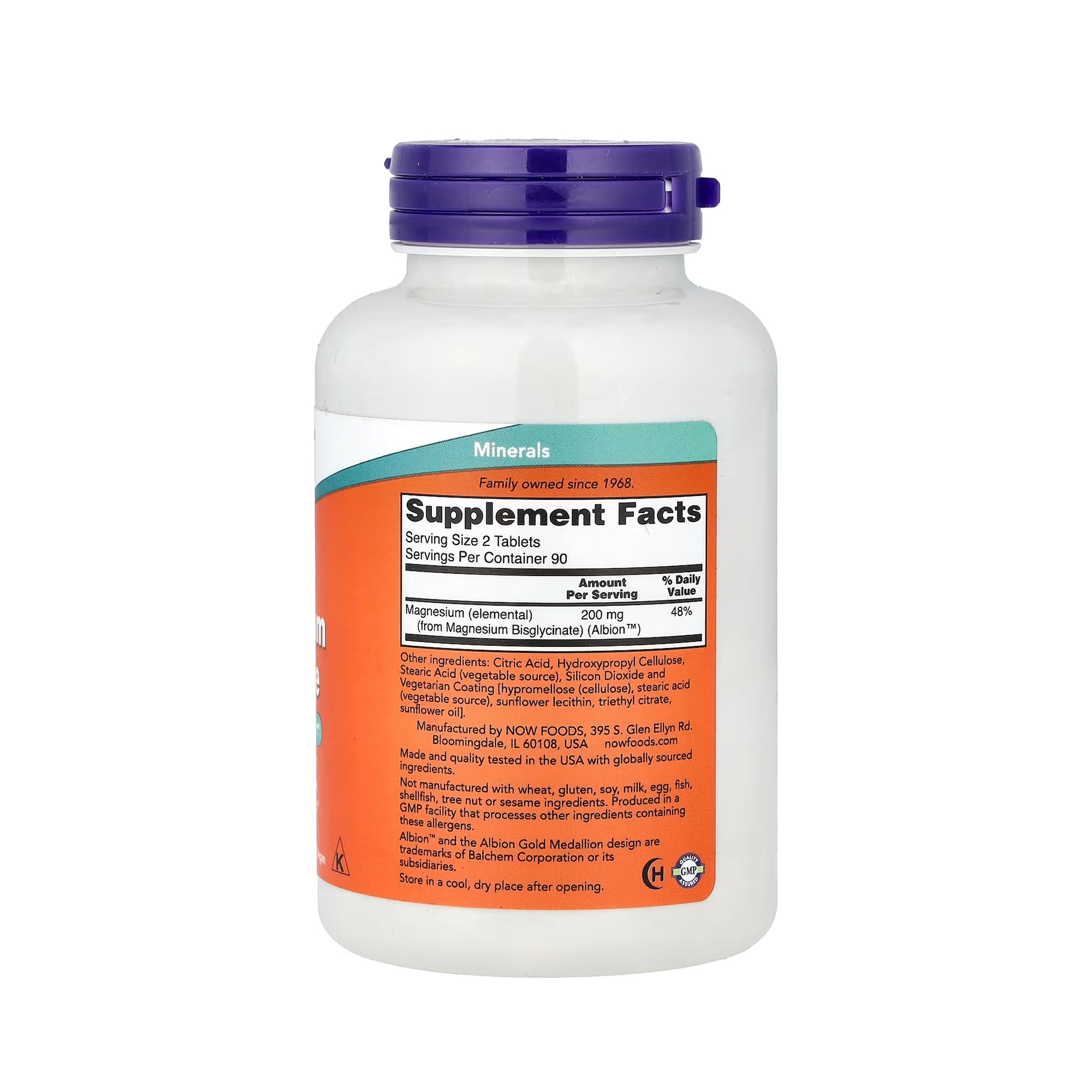 NOW Foods Magnesium Glycinate - 180 Tablets