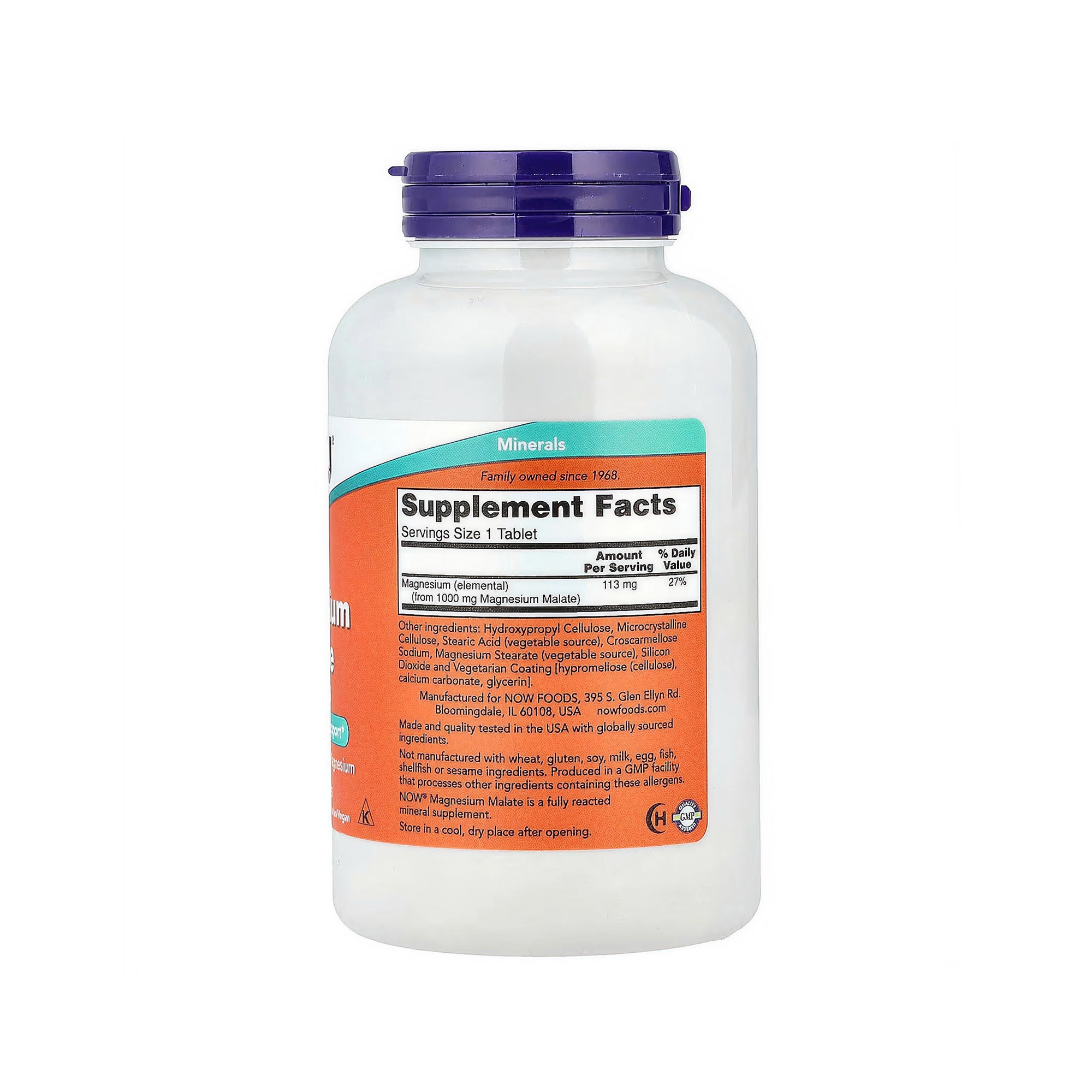 NOW Foods Magnesium Malate 1000mg - 180 Tablets
