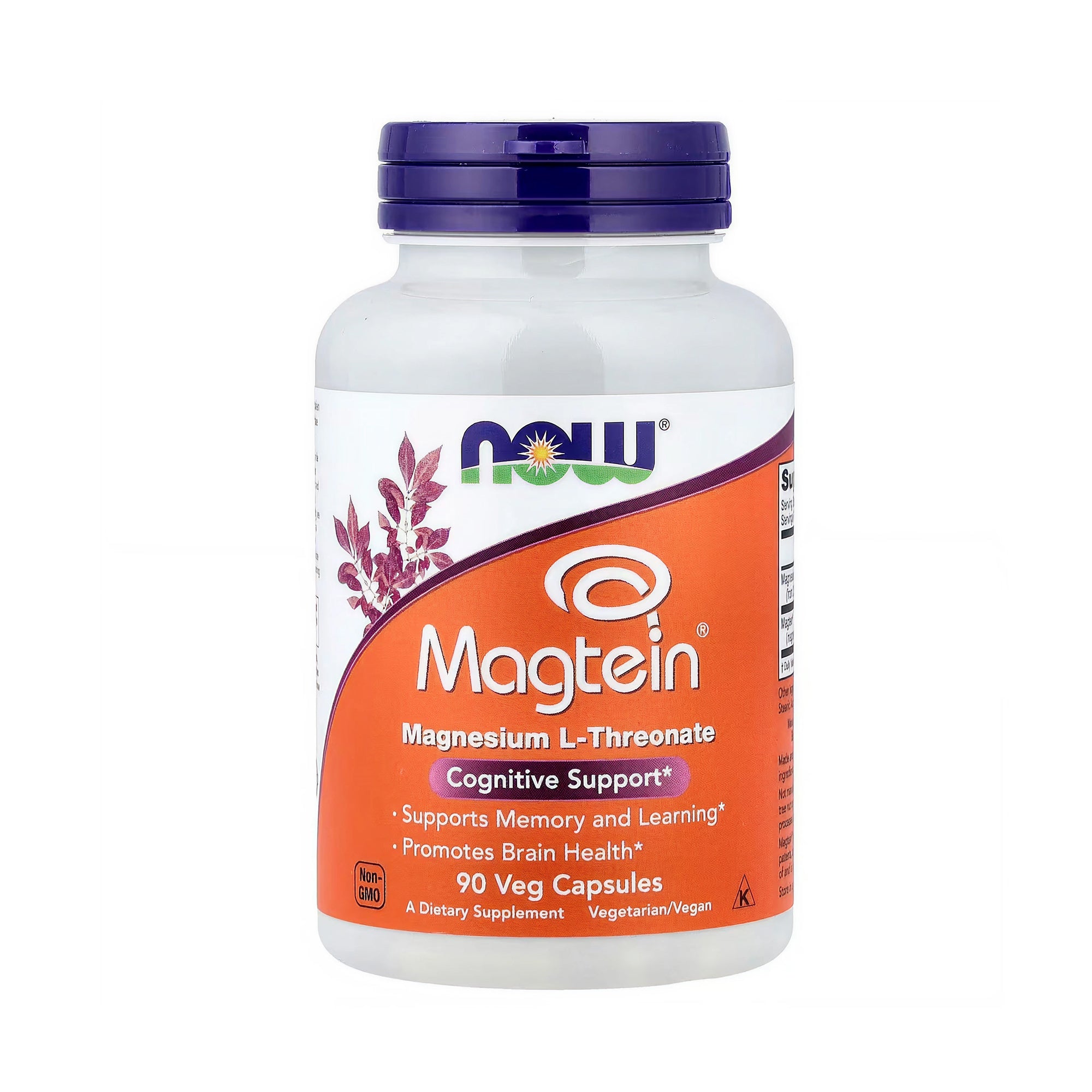 NOW Foods Magtein مغنيسيوم L-Threonate - 90 كبسولة نباتية