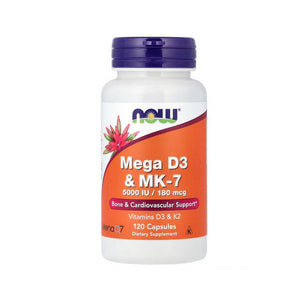 NOW Foods ميجا د-3 وMK-7 - 120 كبسولة