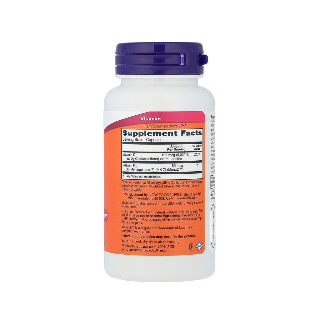 NOW Foods ميجا د-3 وMK-7 - 120 كبسولة