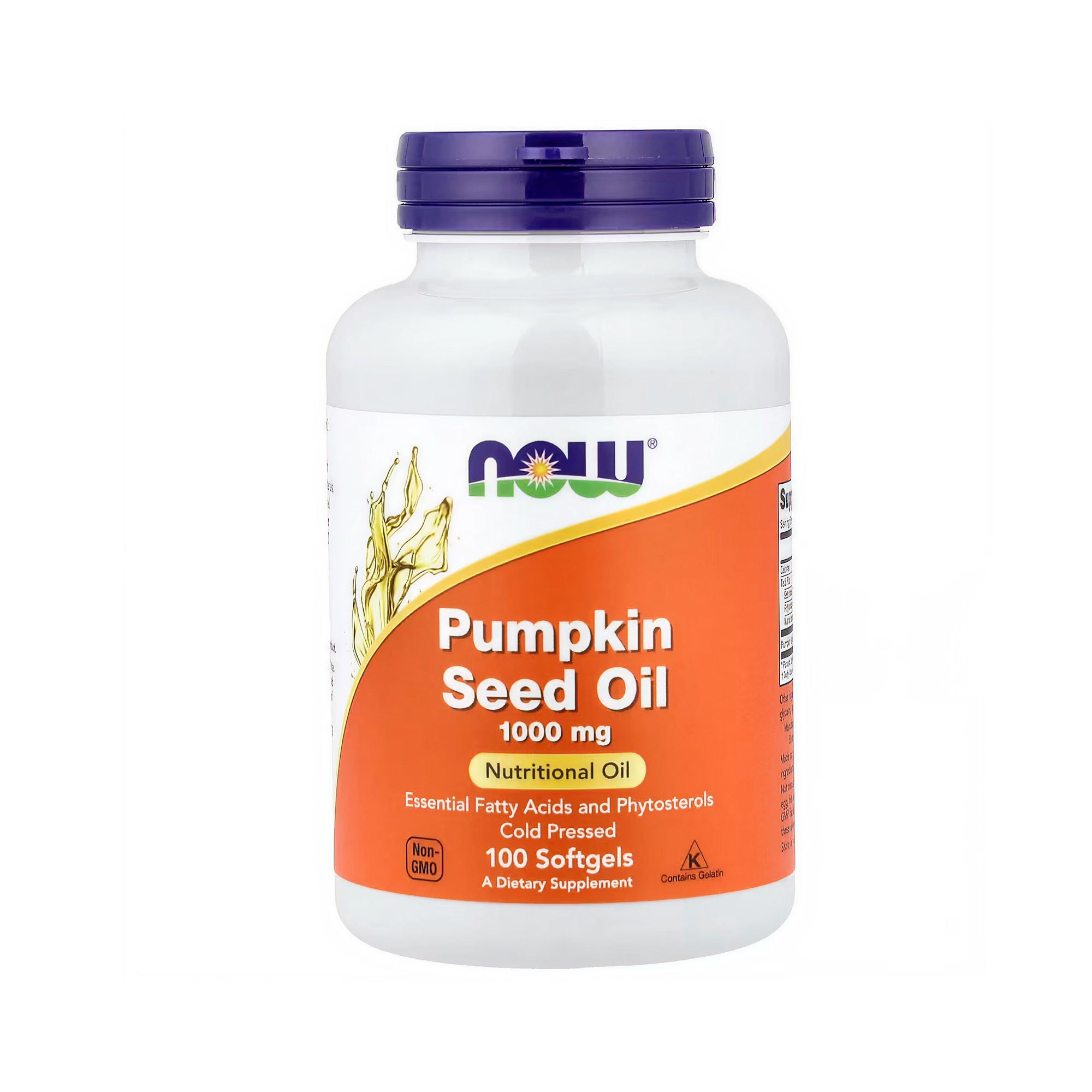 NOW Foods زيت بذور اليقطين 1000 ملغ - 100 كبسولة هلامية
