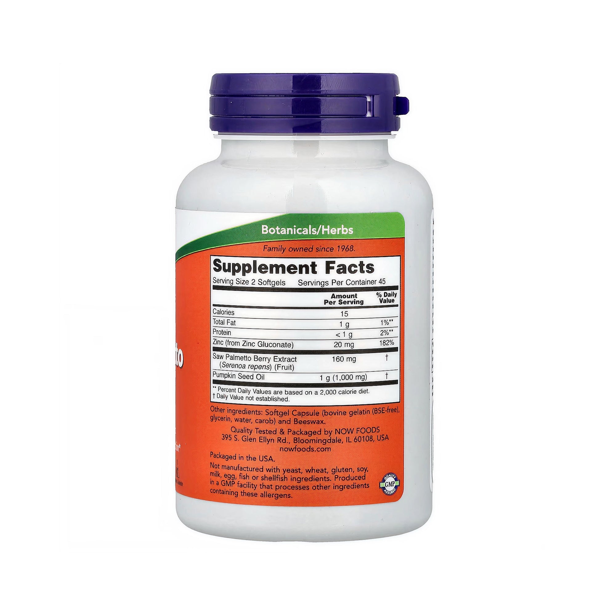 NOW Foods مستخلص Saw Palmetto مع زيت بذور اليقطين 320 ملغ - 90 كبسولة نباتية