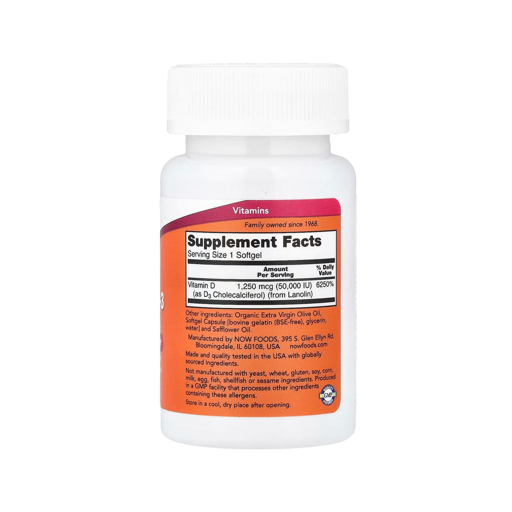 NOW Foods Vitamin D-3 50,000 IU - 50 Softgels
